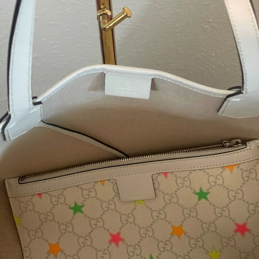 Gucci White Tote with Multicolor Stars - Picture 3 of 12